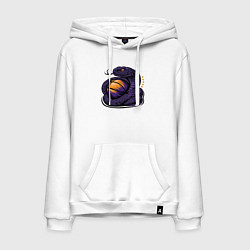 Толстовка-худи хлопковая мужская Black mamba basketball, цвет: белый