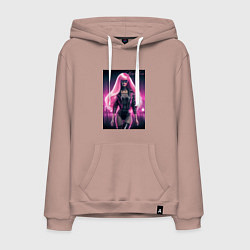 Толстовка-худи хлопковая мужская Sexy Barbie - ai art, цвет: пыльно-розовый