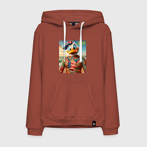 Мужская толстовка-худи Donald Duck Trump - meme / Кирпичный – фото 1