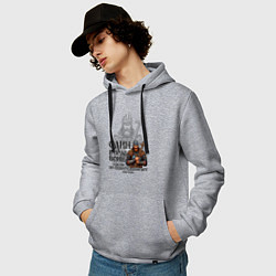 Толстовка-худи хлопковая мужская Сила духа - один на истине, цвет: меланж — фото 2