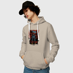 Толстовка-худи хлопковая мужская Хагги Вагги из Poppy Playtime, цвет: миндальный — фото 2