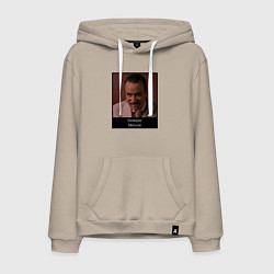 Толстовка-худи хлопковая мужская Бонжорно Мискузи мем Евротур, цвет: миндальный