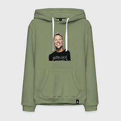 Толстовка-худи хлопковая мужская James Alan Hetfield - Metallica leader, цвет: авокадо