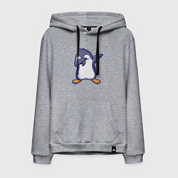 Толстовка-худи хлопковая мужская Dab penguin, цвет: меланж