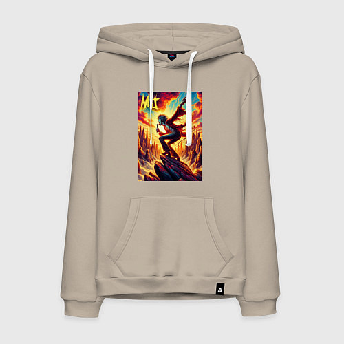 Мужская толстовка-худи Mick Jagger -mountain fantasy / Миндальный – фото 1