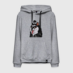 Толстовка-худи хлопковая мужская NFT Doge - Kiss, цвет: меланж