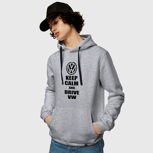 Мужская толстовка-худи Keep Calm & Drive VW / Меланж – фото 3