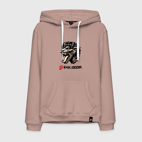 Мужская толстовка-худи Mick Jagger - stylization / Пыльно-розовый – фото 1