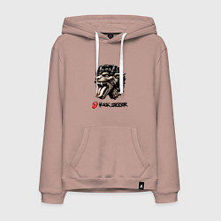 Толстовка-худи хлопковая мужская Mick Jagger - stylization, цвет: пыльно-розовый