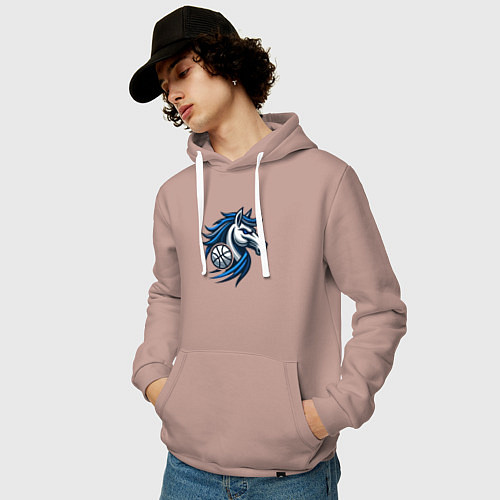 Мужская толстовка-худи Mavericks horse / Пыльно-розовый – фото 3