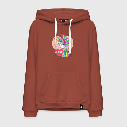 Мужская толстовка-худи Color bird / Кирпичный – фото 1