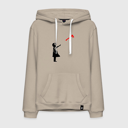 Мужская толстовка-худи Девочка и топор / Миндальный – фото 1