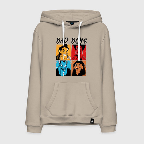 Мужская толстовка-худи Bad boys - villains / Миндальный – фото 1