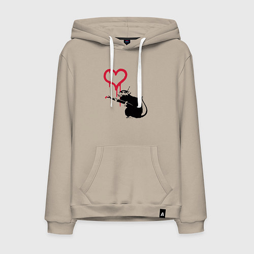 Мужская толстовка-худи Rat heart / Миндальный – фото 1