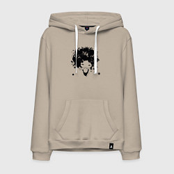 Толстовка-худи хлопковая мужская Девочка весна, цвет: миндальный