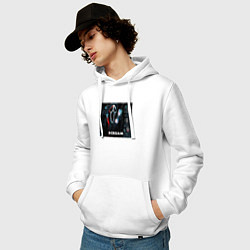 Толстовка-худи хлопковая мужская Крик с телефоном, цвет: белый — фото 2