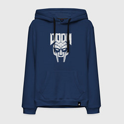 Толстовка-худи хлопковая мужская Doom mask, цвет: тёмно-синий