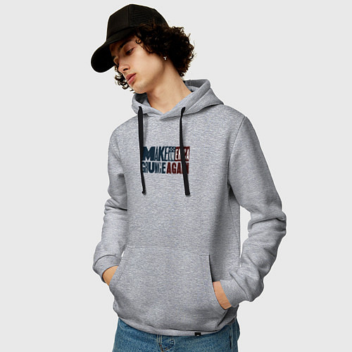 Мужская толстовка-худи Сделаем Америку гранжевой снова / Меланж – фото 3