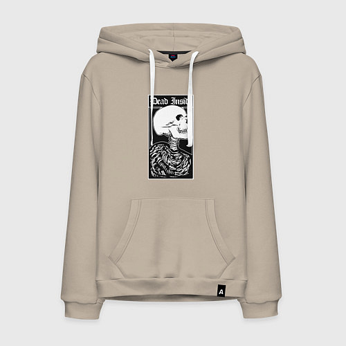 Мужская толстовка-худи Мёртв внутри / Миндальный – фото 1