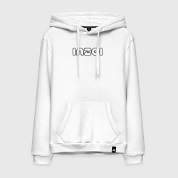 Толстовка-худи хлопковая мужская Inzoi белый логотип, цвет: белый
