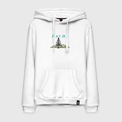 Толстовка-худи хлопковая мужская Природа Алтая, цвет: белый