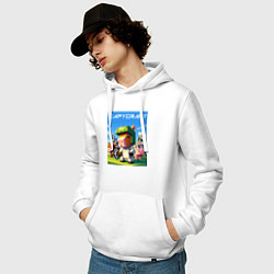 Толстовка-худи хлопковая мужская Capycraft - collaboration ai art, цвет: белый — фото 2