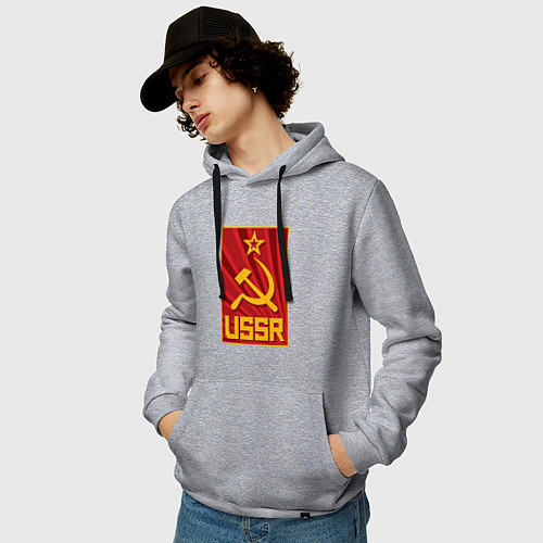 Мужская толстовка-худи USSR style / Меланж – фото 3