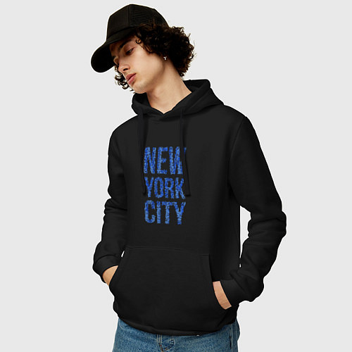 Мужская толстовка-худи Blue New York City / Черный – фото 3