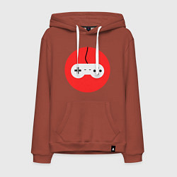 Толстовка-худи хлопковая мужская Джойстик для игр, цвет: кирпичный