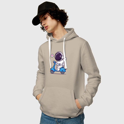 Мужская толстовка-худи Moto spaceman / Миндальный – фото 3
