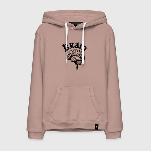 Мужская толстовка-худи Мозговой центр / Пыльно-розовый – фото 1