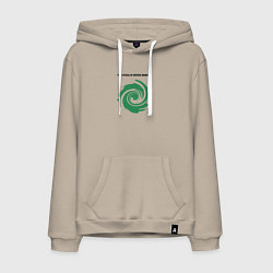 Толстовка-худи хлопковая мужская Круговорот, цвет: миндальный