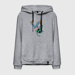 Толстовка-худи хлопковая мужская Инопланетянин брейкдансер, цвет: меланж