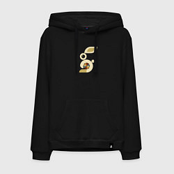 Толстовка-худи хлопковая мужская Белый кролик цветочный модерн - абстракция, цвет: черный