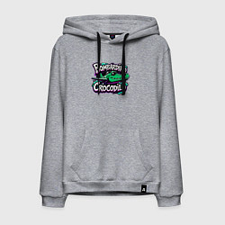 Толстовка-худи хлопковая мужская Бомбардиро крокодило в стиле граффити, цвет: меланж