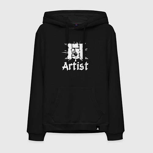 Мужская толстовка-худи Художник логотип с кистью / Черный – фото 1