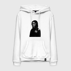 Толстовка-худи хлопковая мужская Bones в капюшоне с наушниками, цвет: белый