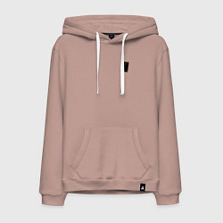 Толстовка-худи хлопковая мужская Урист: туз буби, цвет: пыльно-розовый
