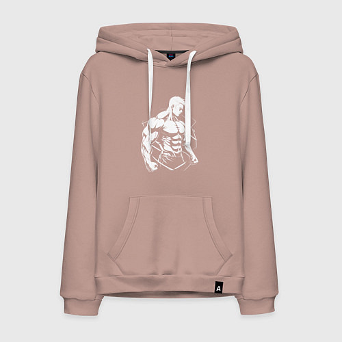 Мужская толстовка-худи Мускулистый аниме / Пыльно-розовый – фото 1