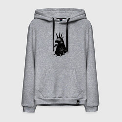 Толстовка-худи хлопковая мужская Панк голубь, цвет: меланж