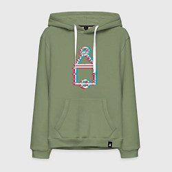 Толстовка-худи хлопковая мужская Символы - игра в кальмара, цвет: авокадо