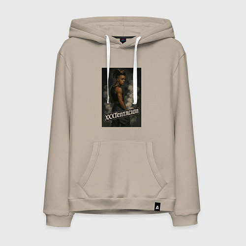 Мужская толстовка-худи XXXTentacion и облака дыма / Миндальный – фото 1