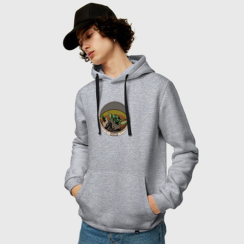 Мужская толстовка-худи Master Yoda / Меланж – фото 3