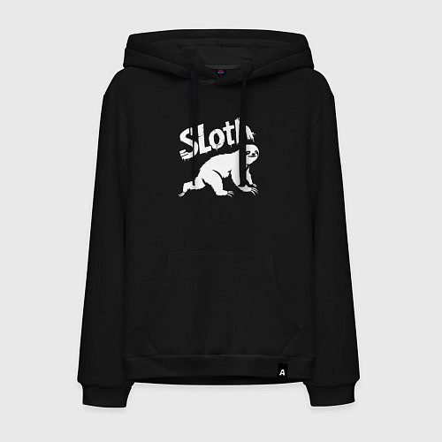 Мужская толстовка-худи Граффити ленивец / Черный – фото 1