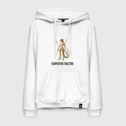 Толстовка-худи хлопковая мужская Serpentini Toiletini, цвет: белый