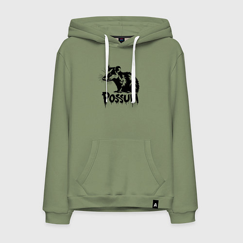 Мужская толстовка-худи Опоссум в стиле граффити / Авокадо – фото 1