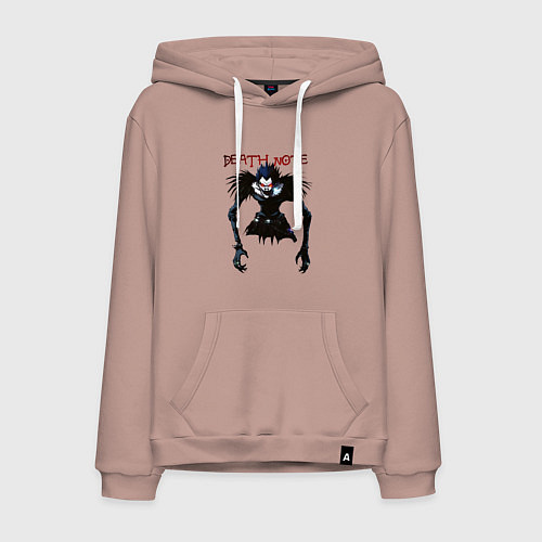Мужская толстовка-худи Death Note Ryuk - светлый / Пыльно-розовый – фото 1