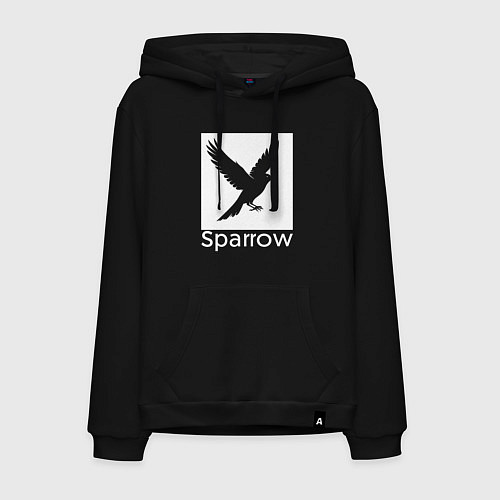 Мужская толстовка-худи Летящий воробей / Черный – фото 1