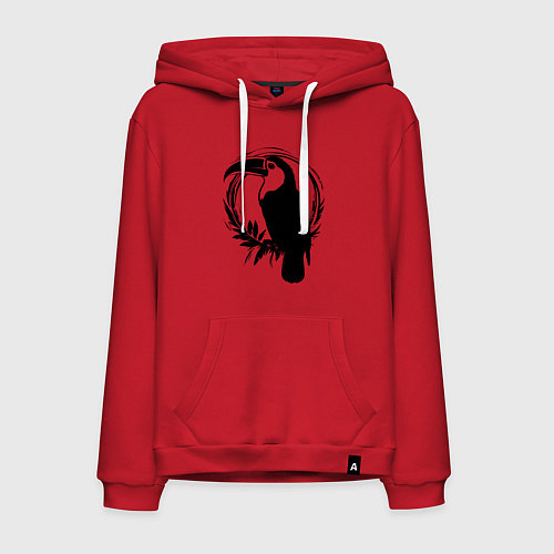 Мужская толстовка-худи Тукан в круге / Красный – фото 1