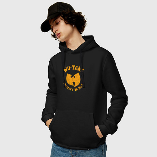 Мужская толстовка-худи Wu-Tang protect ya neck / Черный – фото 3